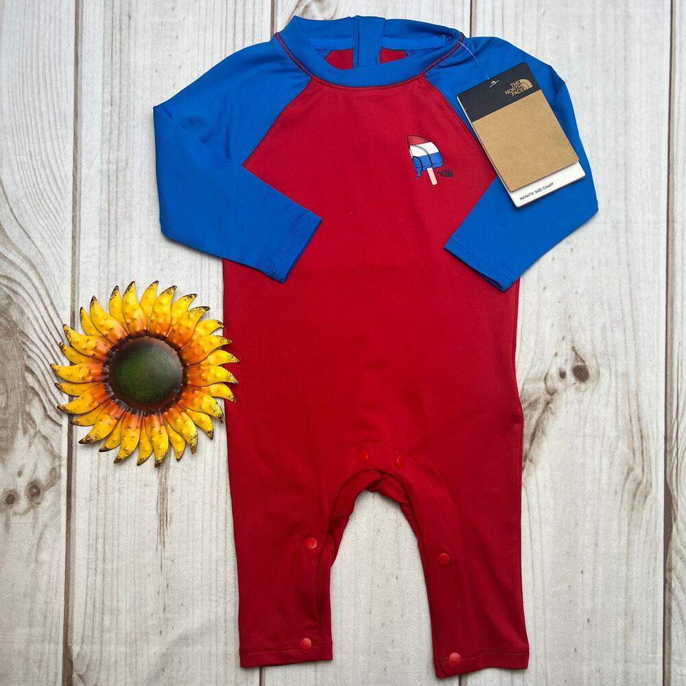 the north‎ face amphibious sun one-piece baby rash guard swim suit 3-6M